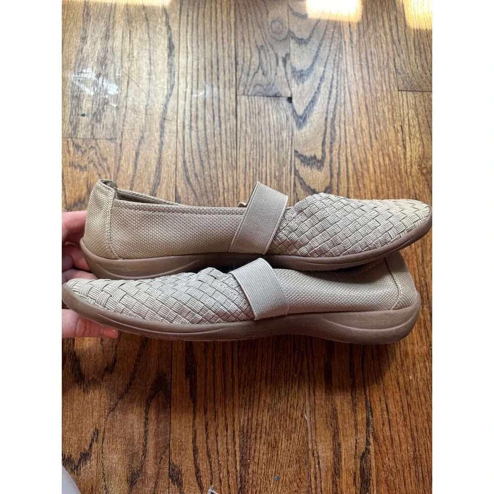 Naturalizer Mary Jane Flats 9 Woven Leather Comfort Work Neutral Ballet Shoes